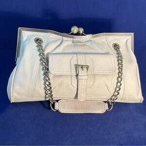 Steve Madden Ivory Butter Soft Handbag Burnished Brass Chain Strap/Clasp/Buckle
